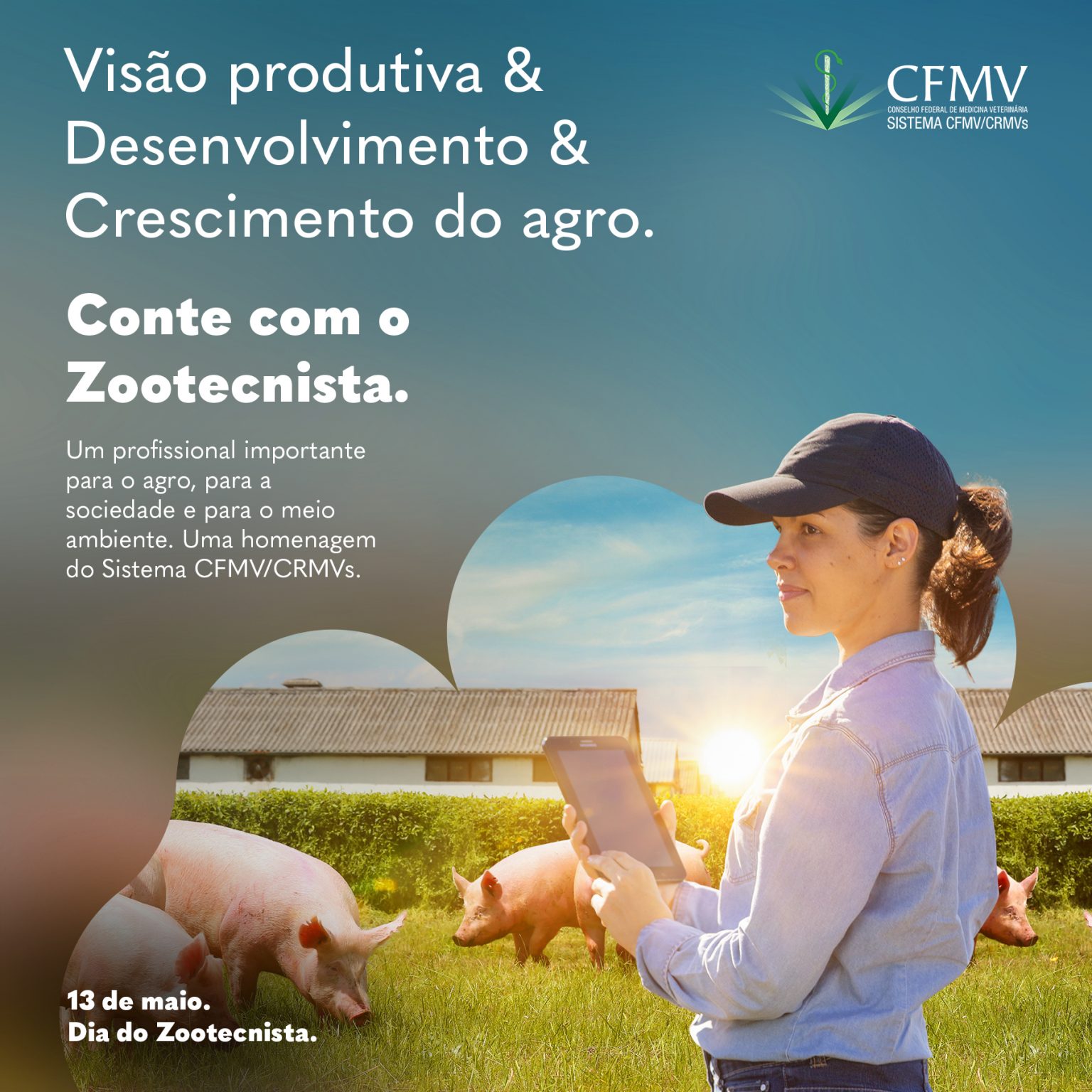 Sistema CFMV/CRMVs lança campanha em homenagem ao Dia do Zootecnista, 13 de maio