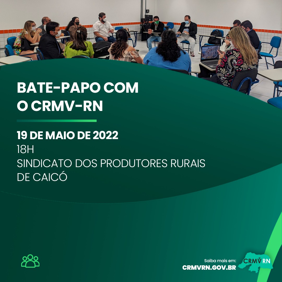 Plenária itinerante do CRMV-RN chega a Caicó no dia 19 de maio